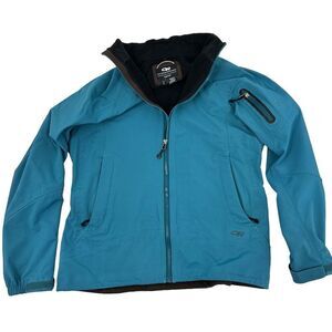 Outdoor Research Softshell Fleece Lined Jacket Teal Blue L